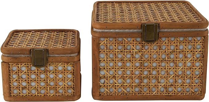 Deco 79 Rattan Handmade Decorative Box Woven Rattan Decorative Keepsake Boxes with Bronze Latches... | Amazon (US)