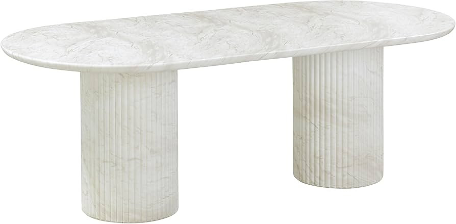 Tov Furniture Brut Indoor/Outdoor Concrete Dining Table (White Marble) | Amazon (US)