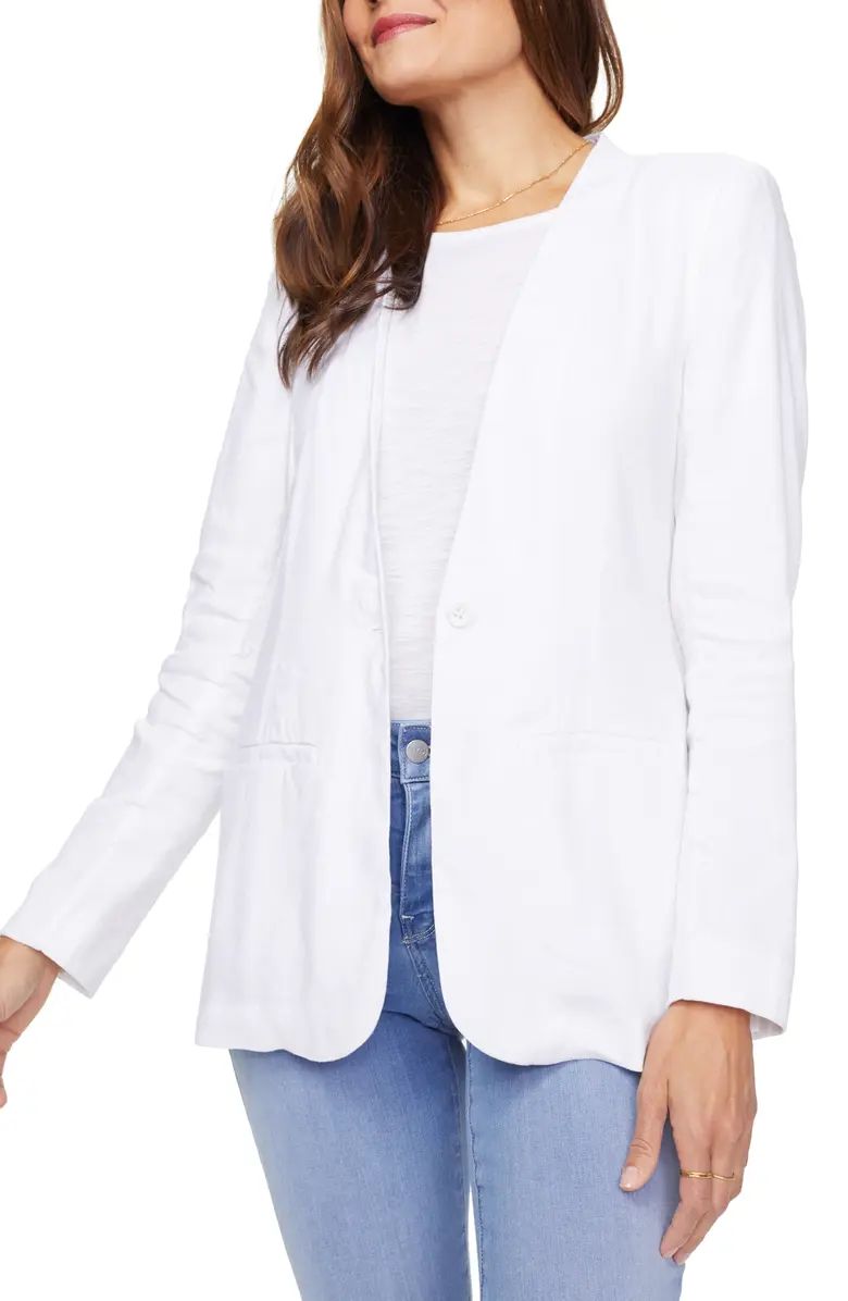 One-Button Linen Blend Blazer | Nordstrom