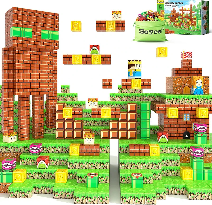 108PCS Magnetic Blocks Building Toys - Build Mine Magnet World Game Adventure Set 1'' Magnet Buil... | Amazon (US)