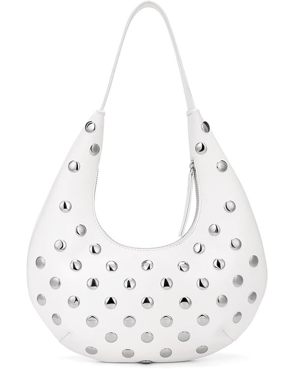 Studded Purse Y2k Bag Small Shoulder Bags for Women Trendy Crescent Studded Handbag Hobo Underarm... | Amazon (US)