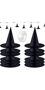 Legigo Halloween Costume Witch Hat- Black Hanging Witch Hat Decoration Witch Costume Accessories ... | Amazon (US)