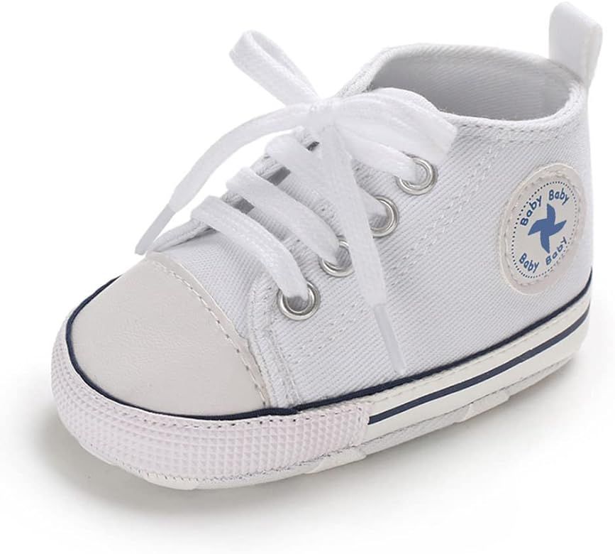 Unisex Baby Girls Boys Shoes Infant Soft Sole Canvas Newborn First Walkers High Top Anti-Slip Sneake | Amazon (US)
