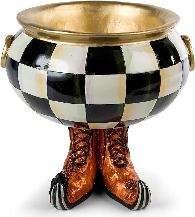 MACKENZIE-CHILDS Courtly Check Cauldron, Halloween Candy Bowl, Home Decor, 96 Ounce Bowl | Amazon (US)