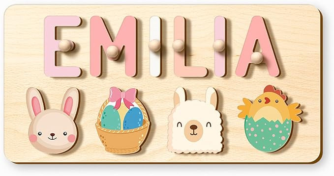 Personalized Name Puzzle, Custom Easter Basket Stuffers for Toddlers 1-3 Kids, 1st Birthday Easte... | Amazon (US)