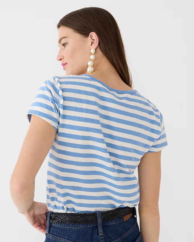 Slim-fit organic slub cotton T-shirt in stripe | J. Crew US