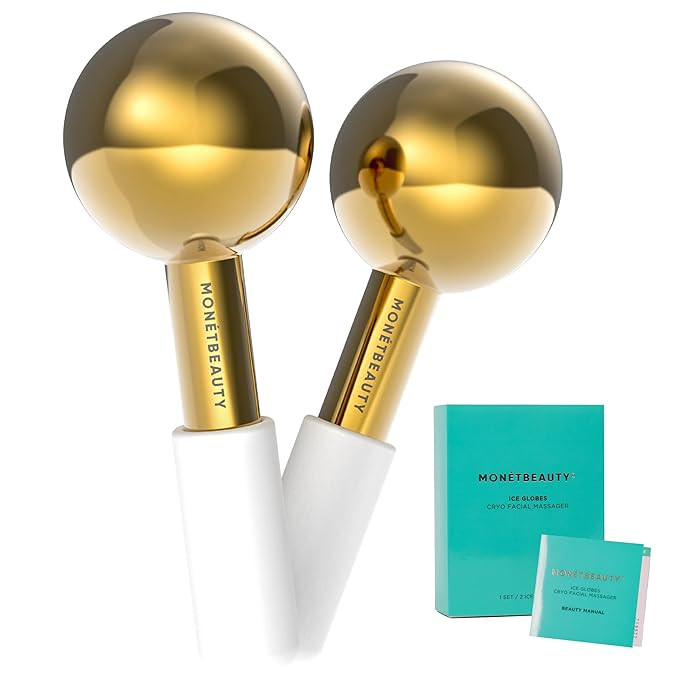 Stainless Steel Ice Globes for Facials (Gold), Durable Cryo Globes Instantly Reduce Puffiness, Ti... | Amazon (US)