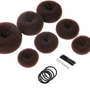 Donut Hair Bun Maker 7 Pieces, Teenitor Ring Style Bun Maker Set with (1 extra-large, 2 large, 2 ... | Amazon (US)
