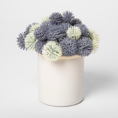 7.5" x 7" Potted Artificial Thistle Blue/White - Threshold™ | Target