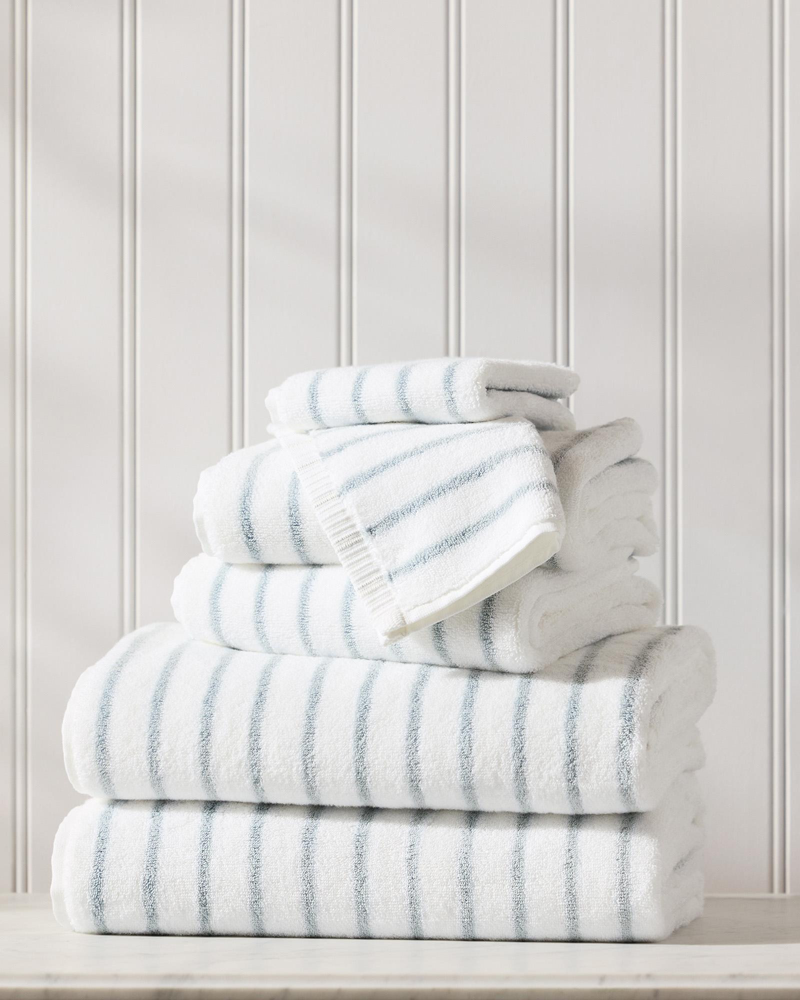 Sonoma Stripe Turkish Cotton Bath Collection – Essential Set - Coastal Blue | Serena & Lily | Serena and Lily