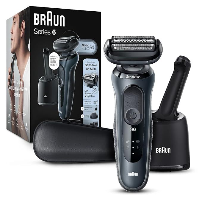 Braun Electric Shaver for Sensitive Skin, Wet & Dry Shave, Series 6 6075cc, With Beard Trimmer, C... | Amazon (US)