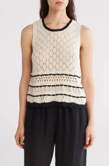 Ellen Tracy Open Stitch Scalloped Sweater Tank | Nordstromrack | Nordstrom Rack