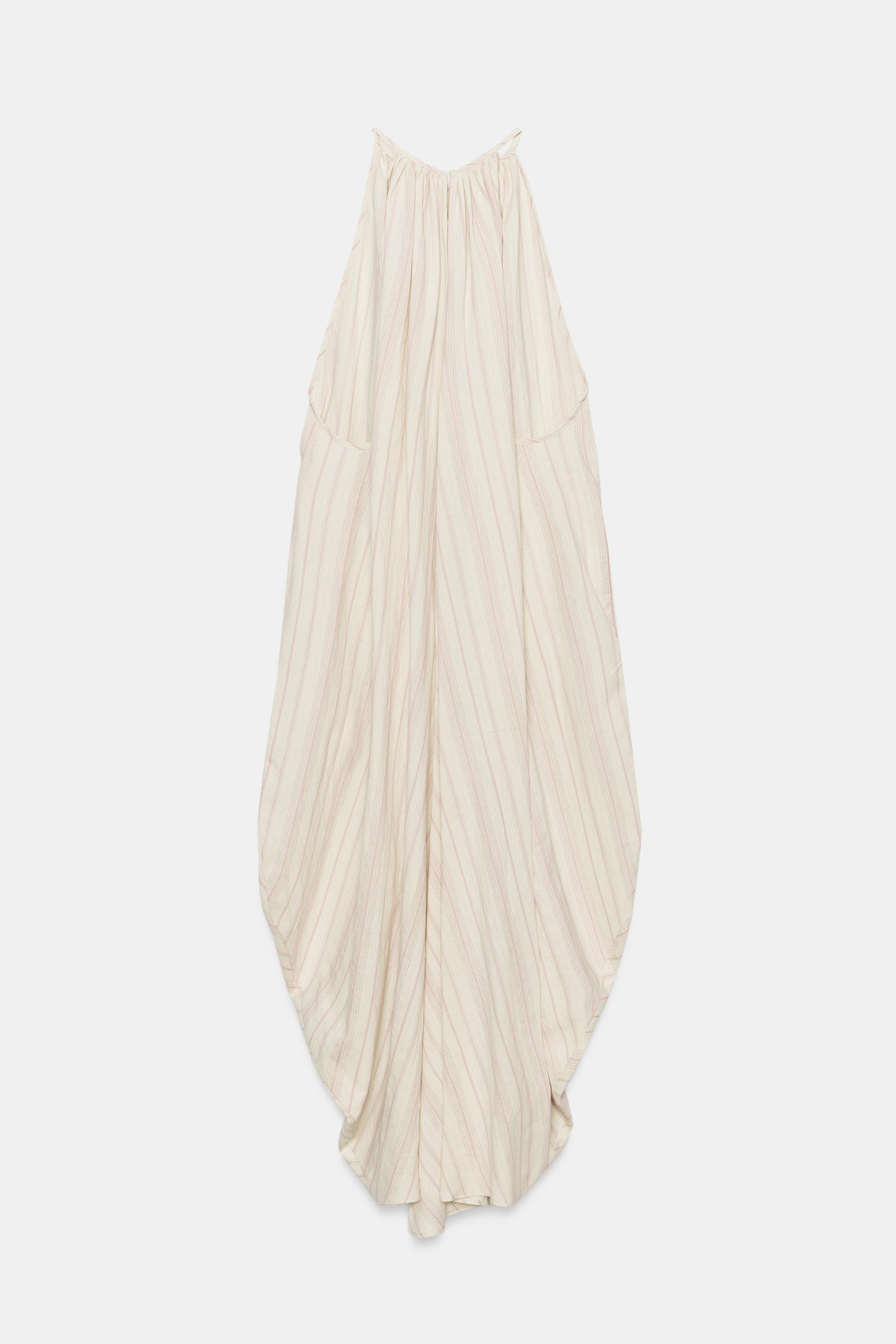 HALTER DRESS WITH LINEN ZW COLLECTION | Zara US