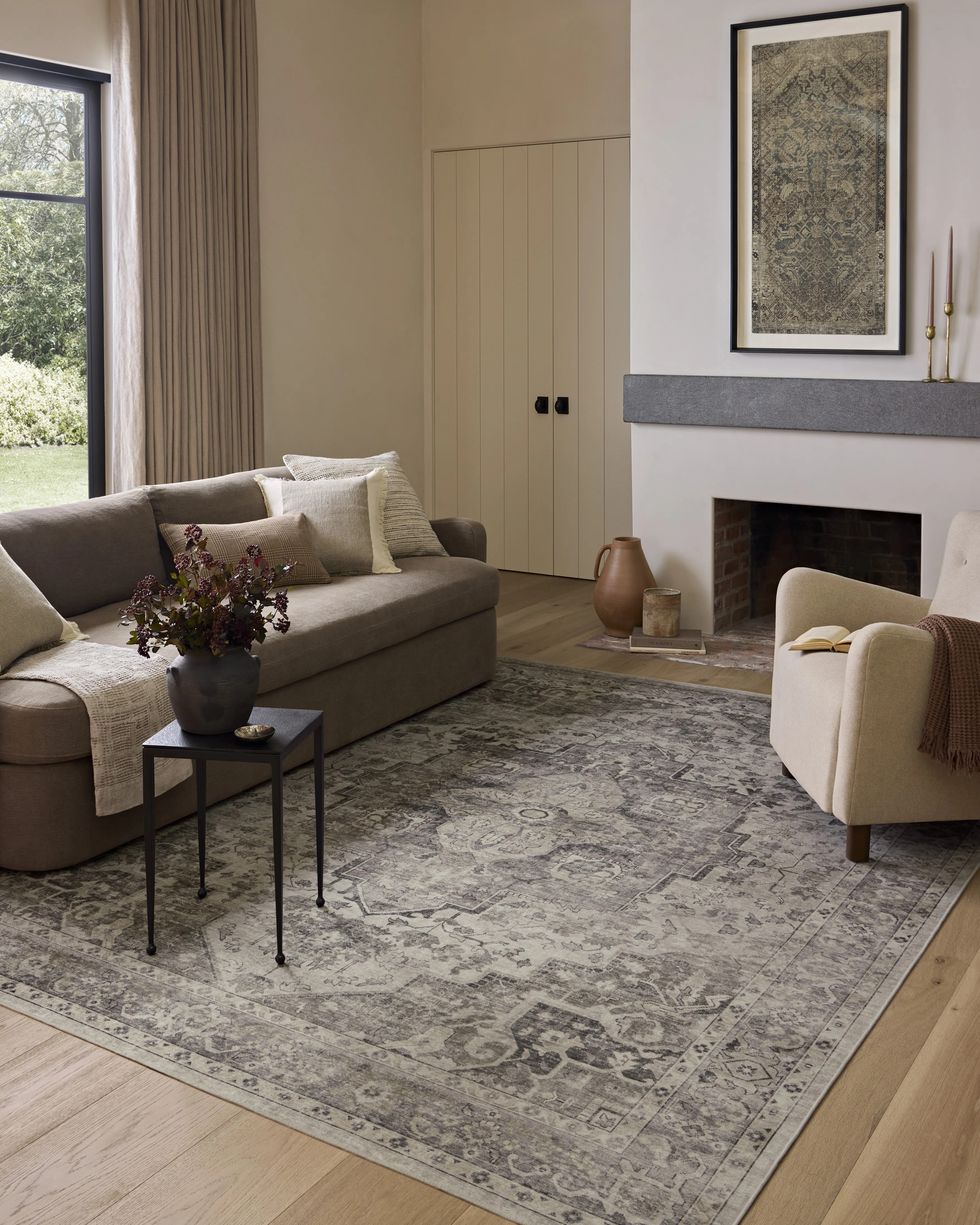 Amber Lewis x Loloi Machine Washable Josie Silver / Natural Area Rug & Reviews | Wayfair | Wayfair North America