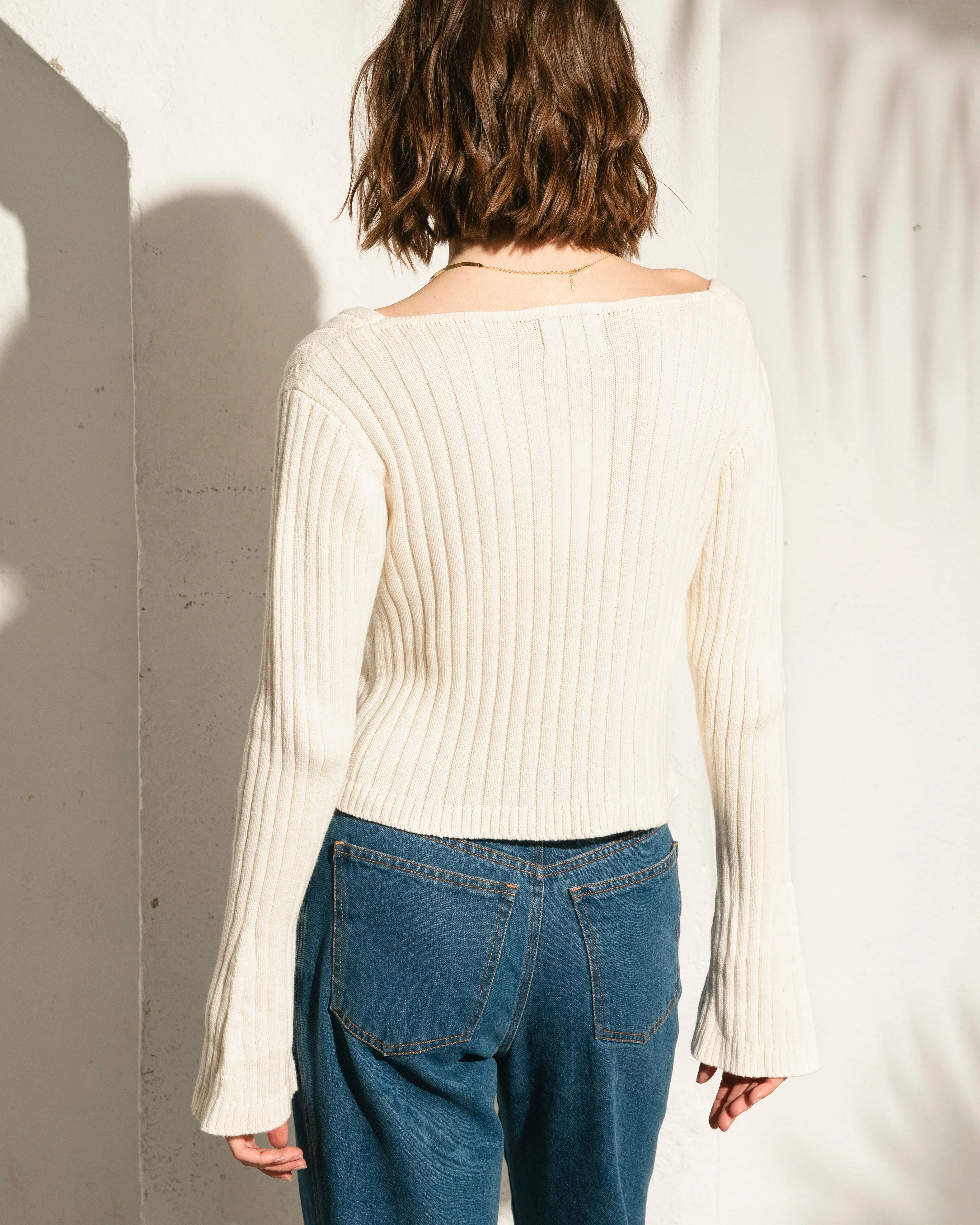 Flirty Laced - White Knit Top | ALOHAS | Alohas FR