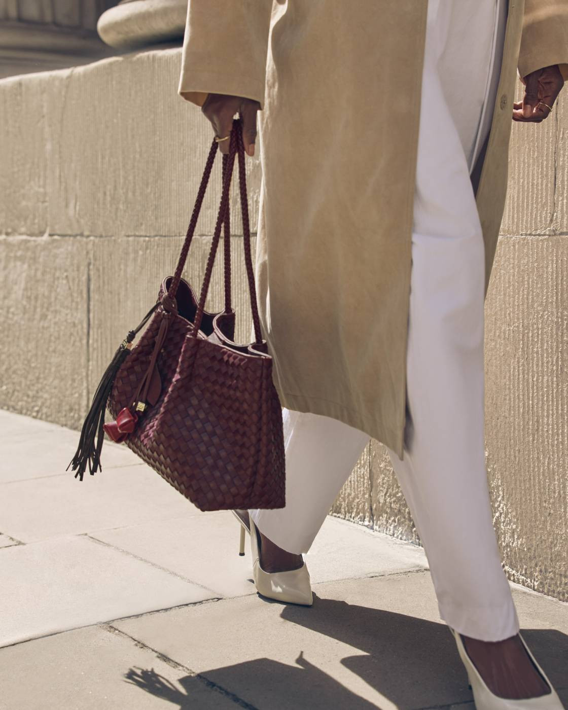 Nova Hand Woven Small Shoulder Tote in Cherry | Katie Loxton Ltd. (UK)