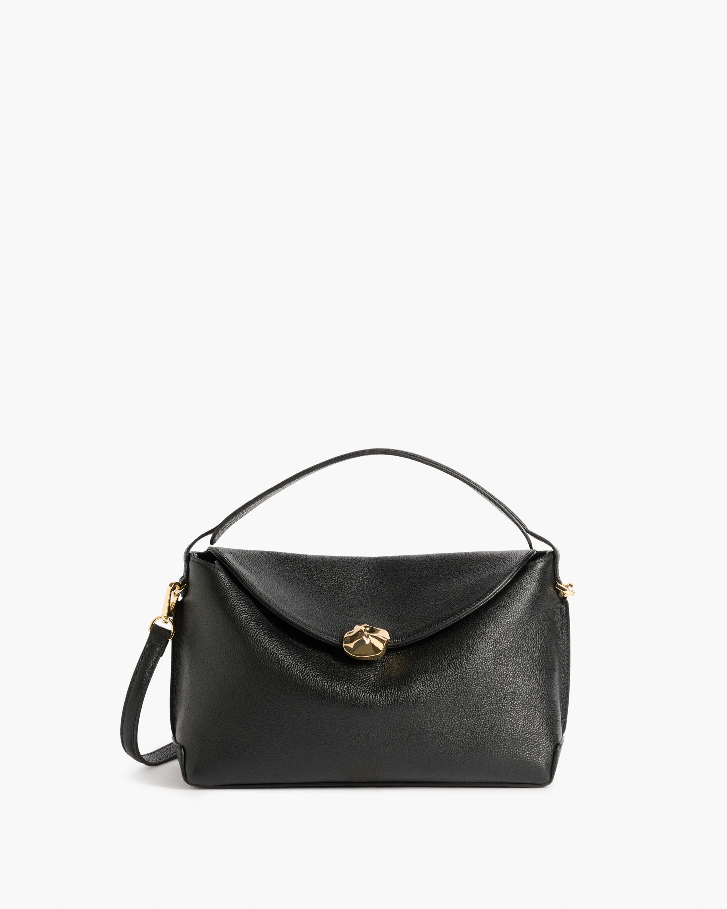 Hanna Grande Bag Grained Leather Black Bag | Flattered