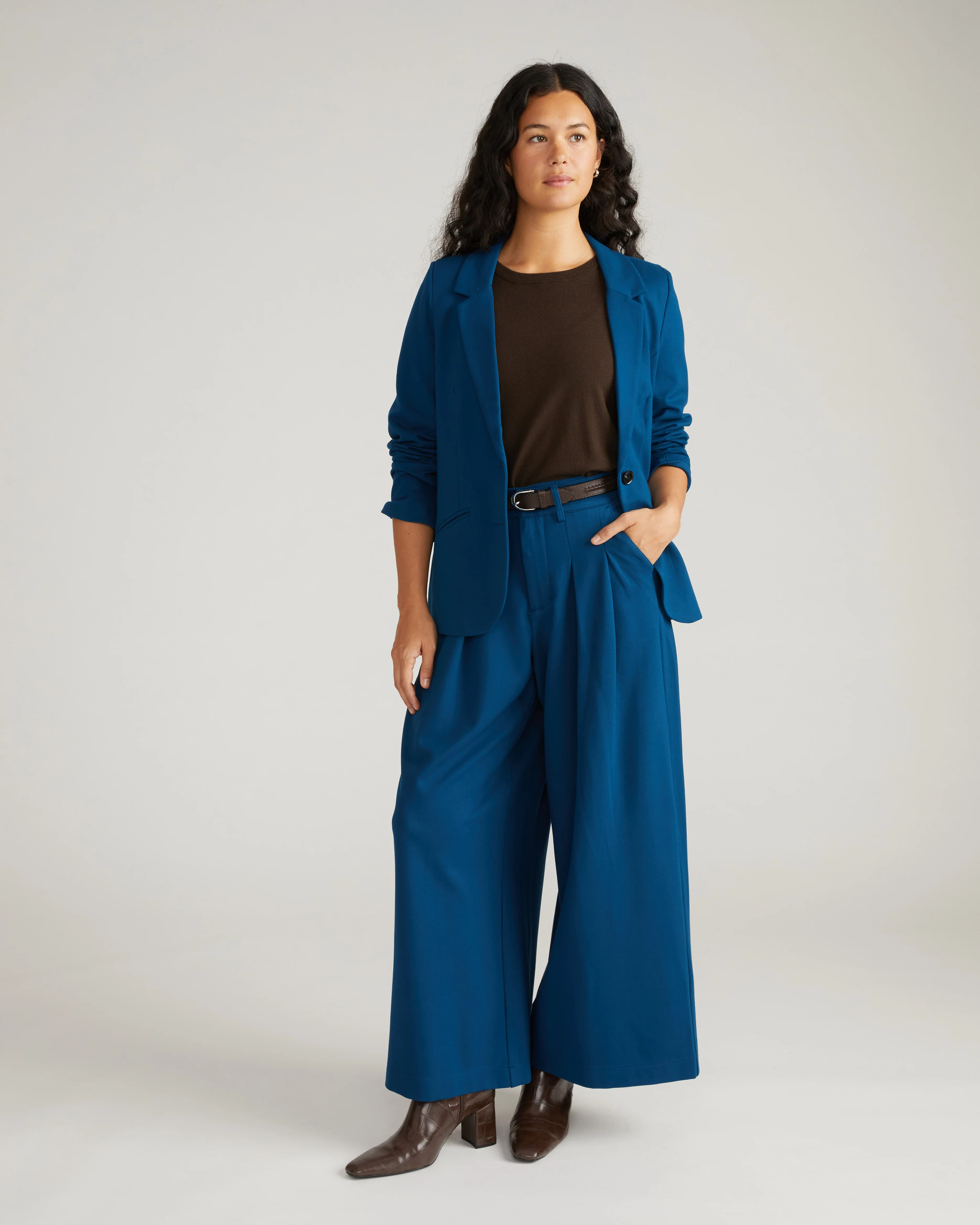 Palais Wide Leg Ponte Pants - Deep Teal | Universal Standard