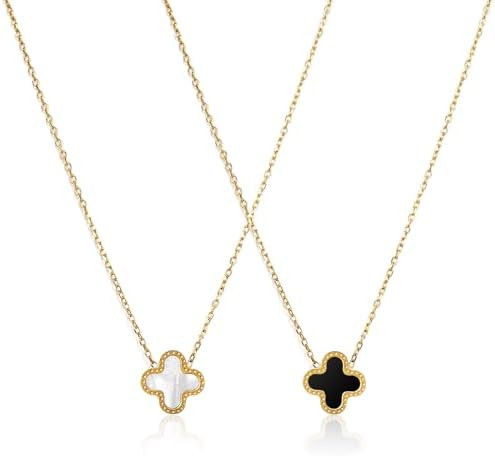 NAWU 18K Gold Clover Pendant Necklace for Women Lucky Four Leaf Clover Necklace Set Fashion Jewel... | Amazon (US)