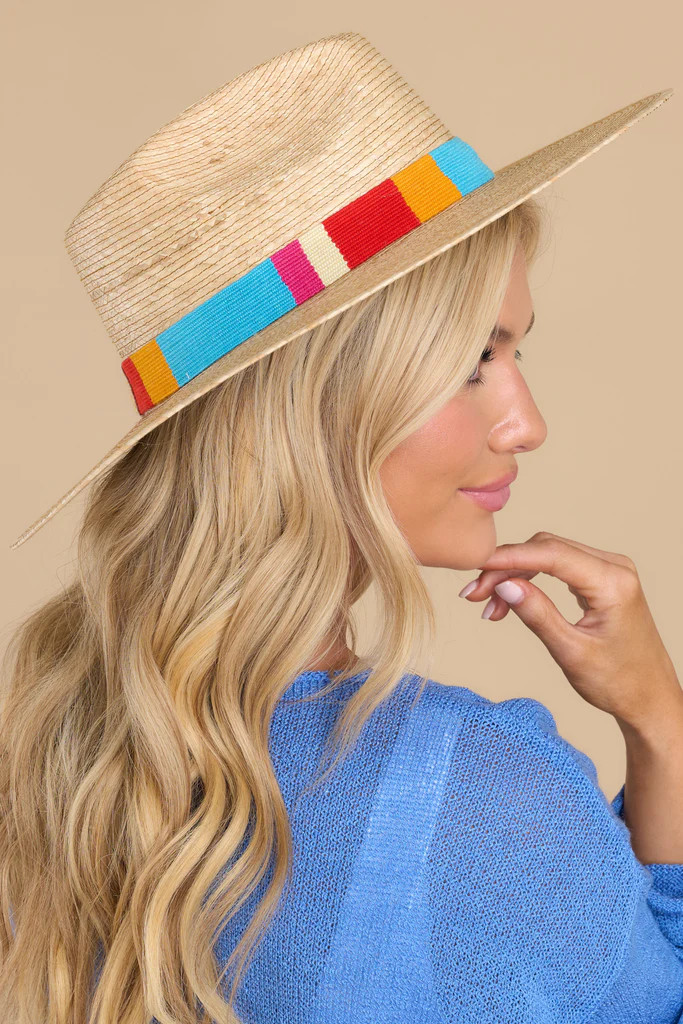 Sandra Natural Palm Hat | Red Dress 