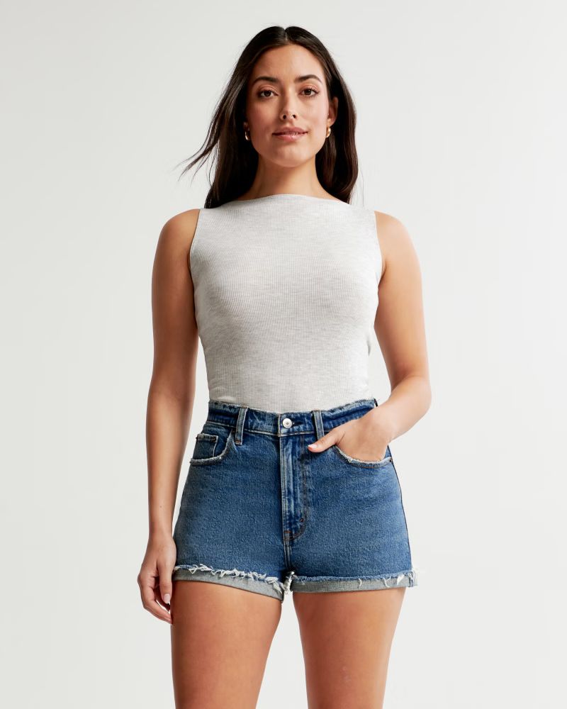 Women's Curve Love High Rise Mom Short | Women's Bottoms | Abercrombie.com | Abercrombie & Fitch (US)