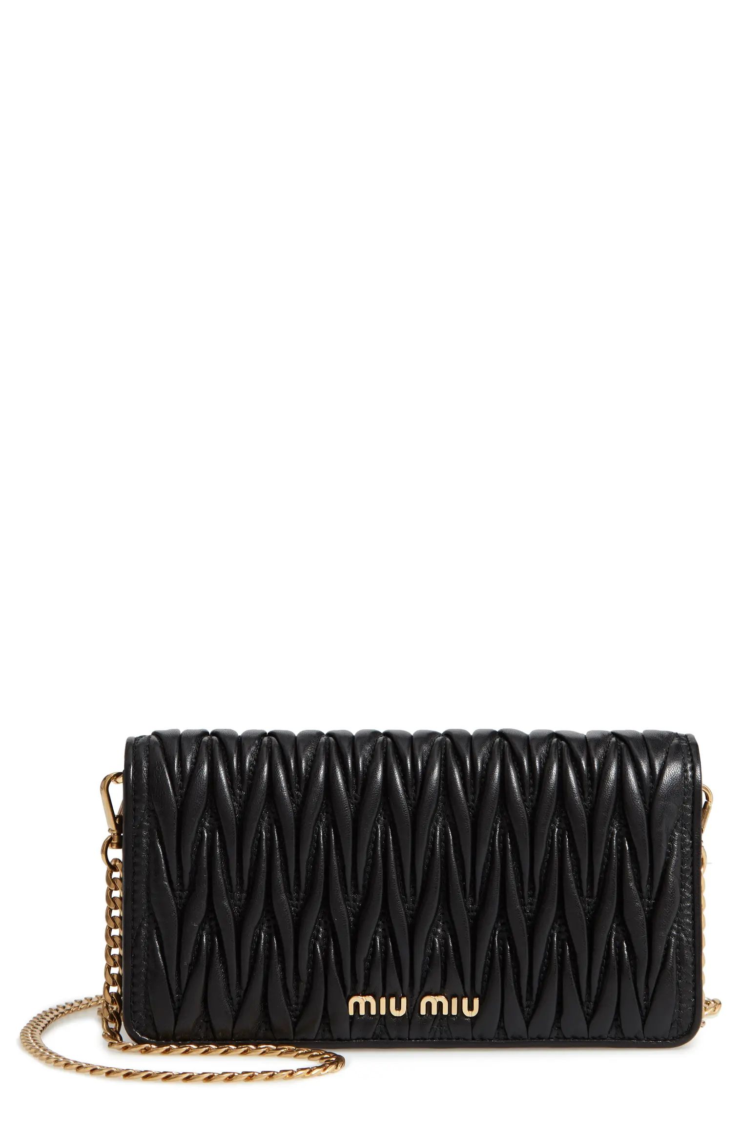 Matelassé Leather Wallet on a Chain | Nordstrom