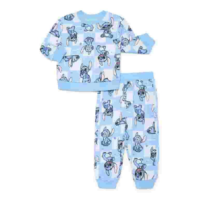 Lilo and Stitch Baby Boys or Girls Fleece Crewneck Top and Pants Set, 2-Piece, Sizes 0M-24M | Walmart (US)