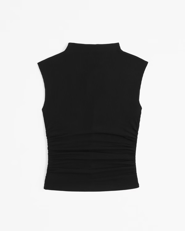 The A&F Paloma Mesh Rib Crepe Top | Abercrombie & Fitch (US)
