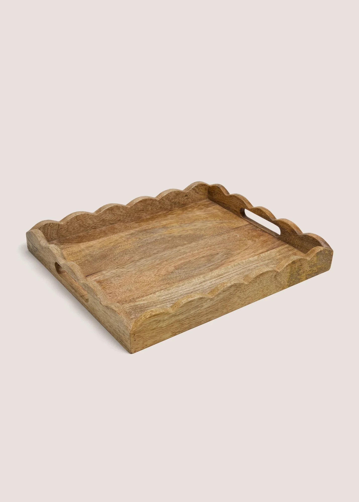 Mango Wood Scalloped Rectangle Tray | Matalan (UK)