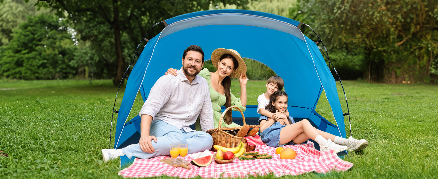 Beach Tent, Portable Sun Shelter for 2/3/4/6-8 Person with UPF 50+ UV Protection, Easy Setup Wate... | Amazon (US)