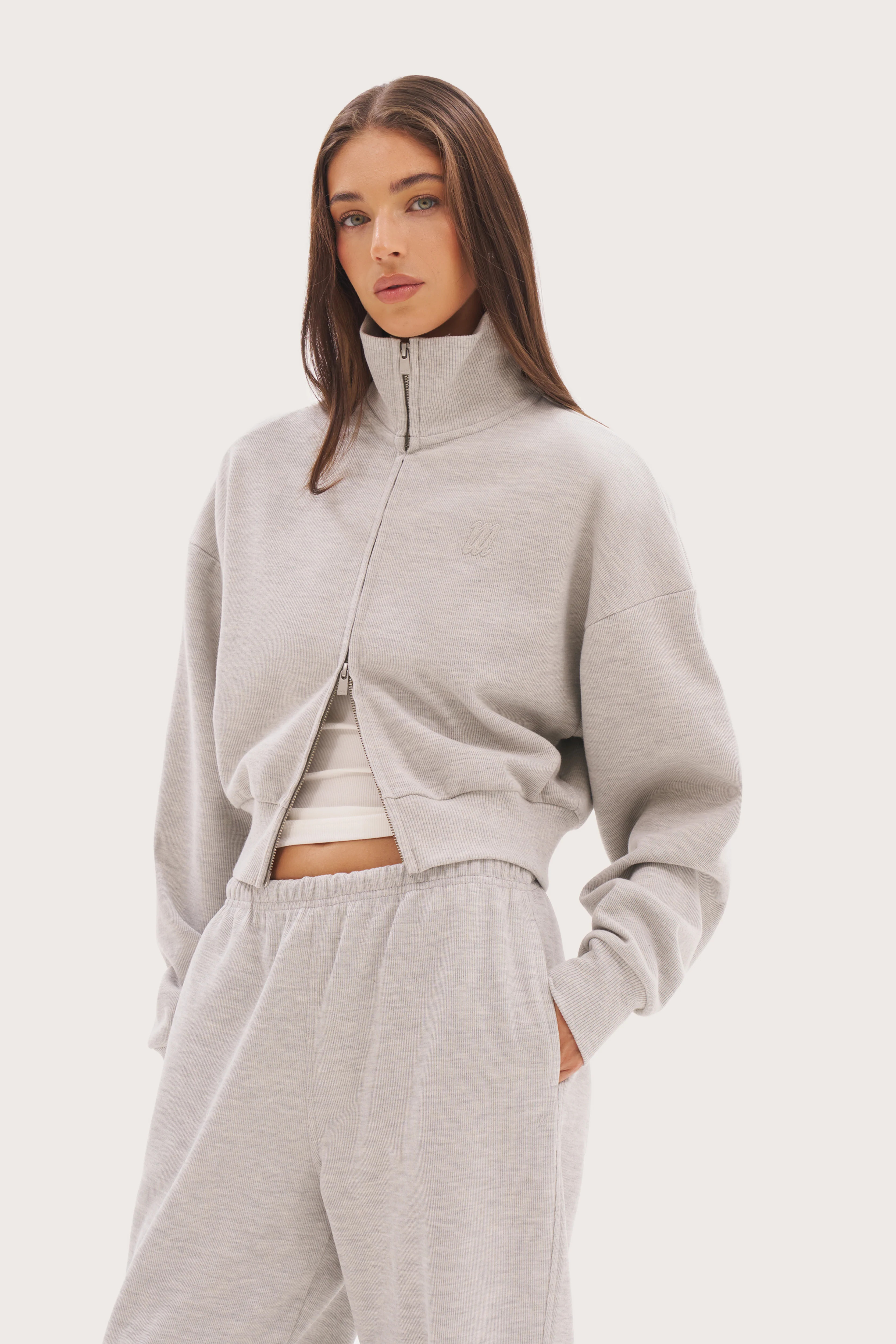 Maebe Daily Errands Double Zip Through - Grey Marl | Maebe UK