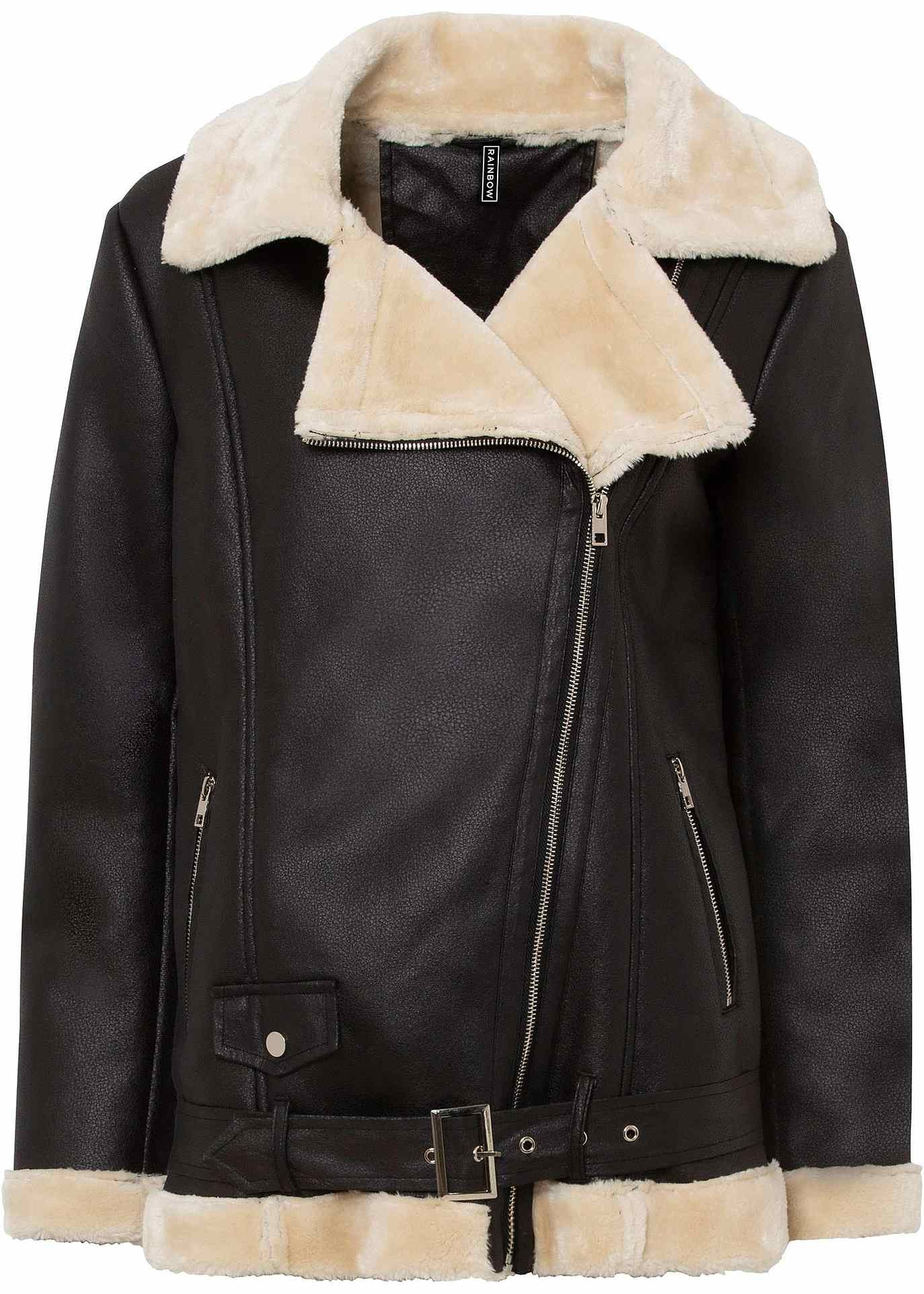 Lange Shearling-Jacke mit Fellimitat | Bonprix DE