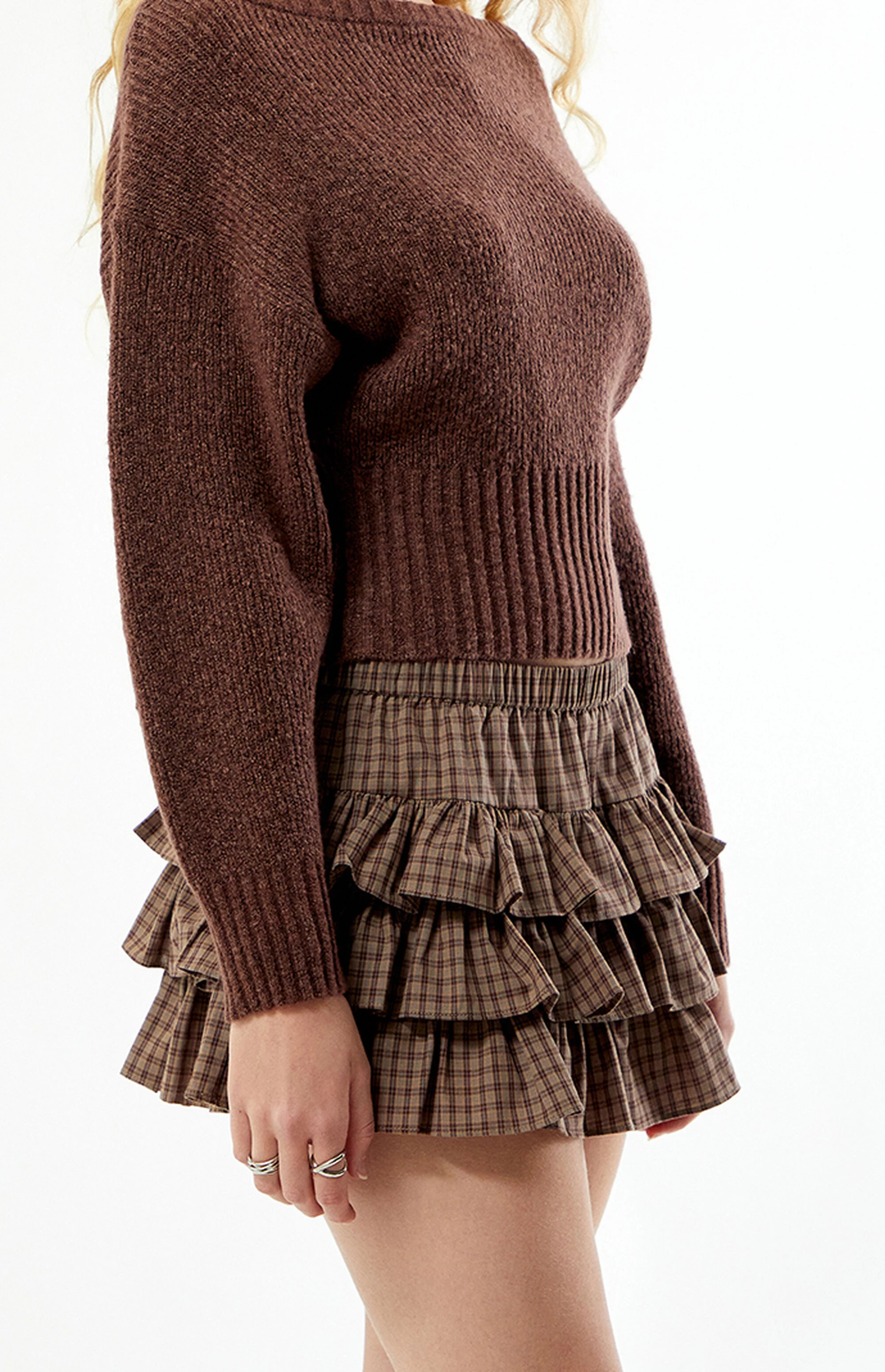 Your Favorite Plaid Tiered Mini Skort | PacSun