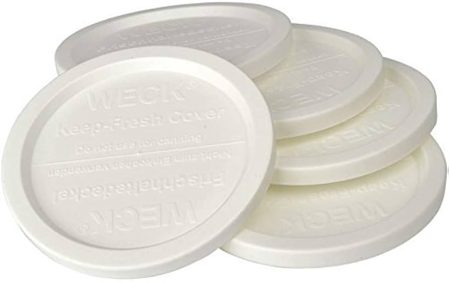 Weck Large JAR 5 Pack Keep Fresh Plastic LIDS, 5 Pack (Large = 4", 100mm Opening) Fits Models 738... | Amazon (US)