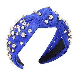 Crystal Knotted Headband for Women Crystal Embellished Wide Top Knot Headband Women's Fashion Hea... | Amazon (US)