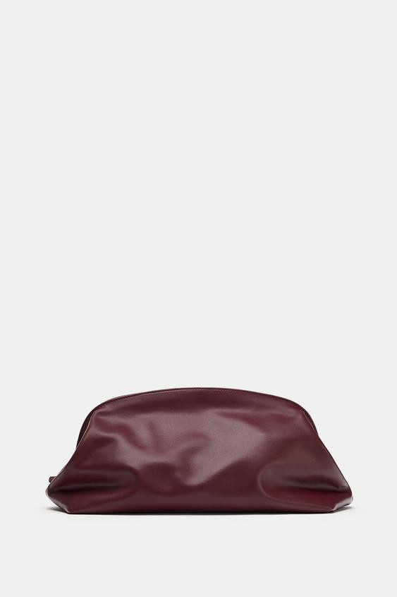 Zara - Leather Clutch Bag - Black - One Size Only - Woman | Zara US