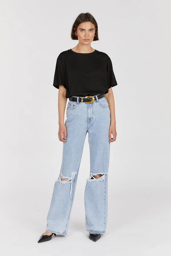 ARCHIE BLUE HIGH RISE RIPPED JEAN | DISSH
