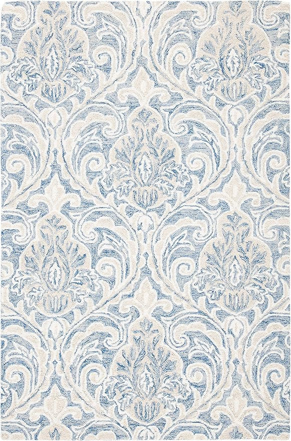 SAFAVIEH Micro-Loop Collection Accent Rug - 2' x 3', Blue & Ivory, Handmade Wool, Ideal for High ... | Amazon (US)