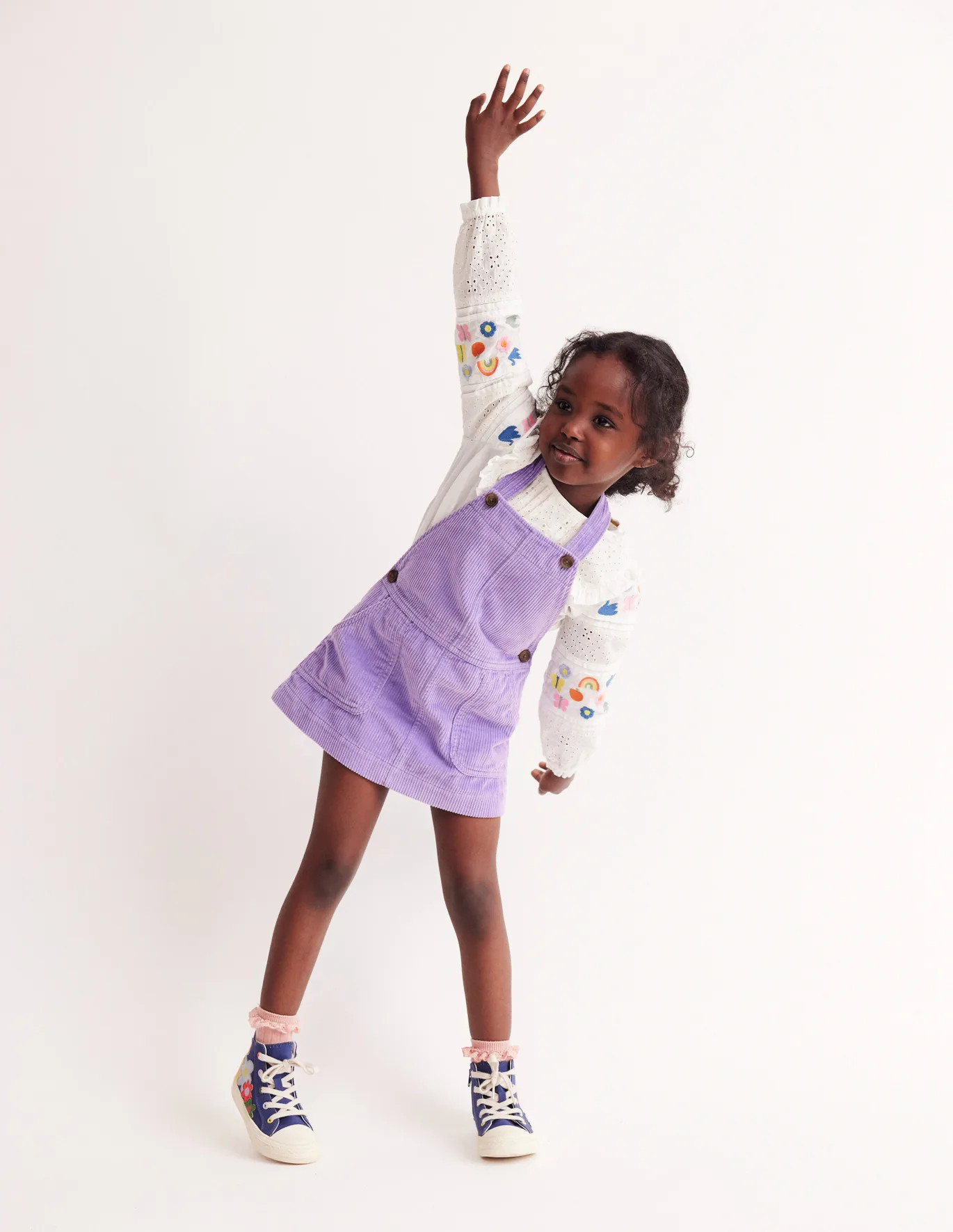 Dungaree Dress - Aster Purple Cord | Boden US | Boden (US)