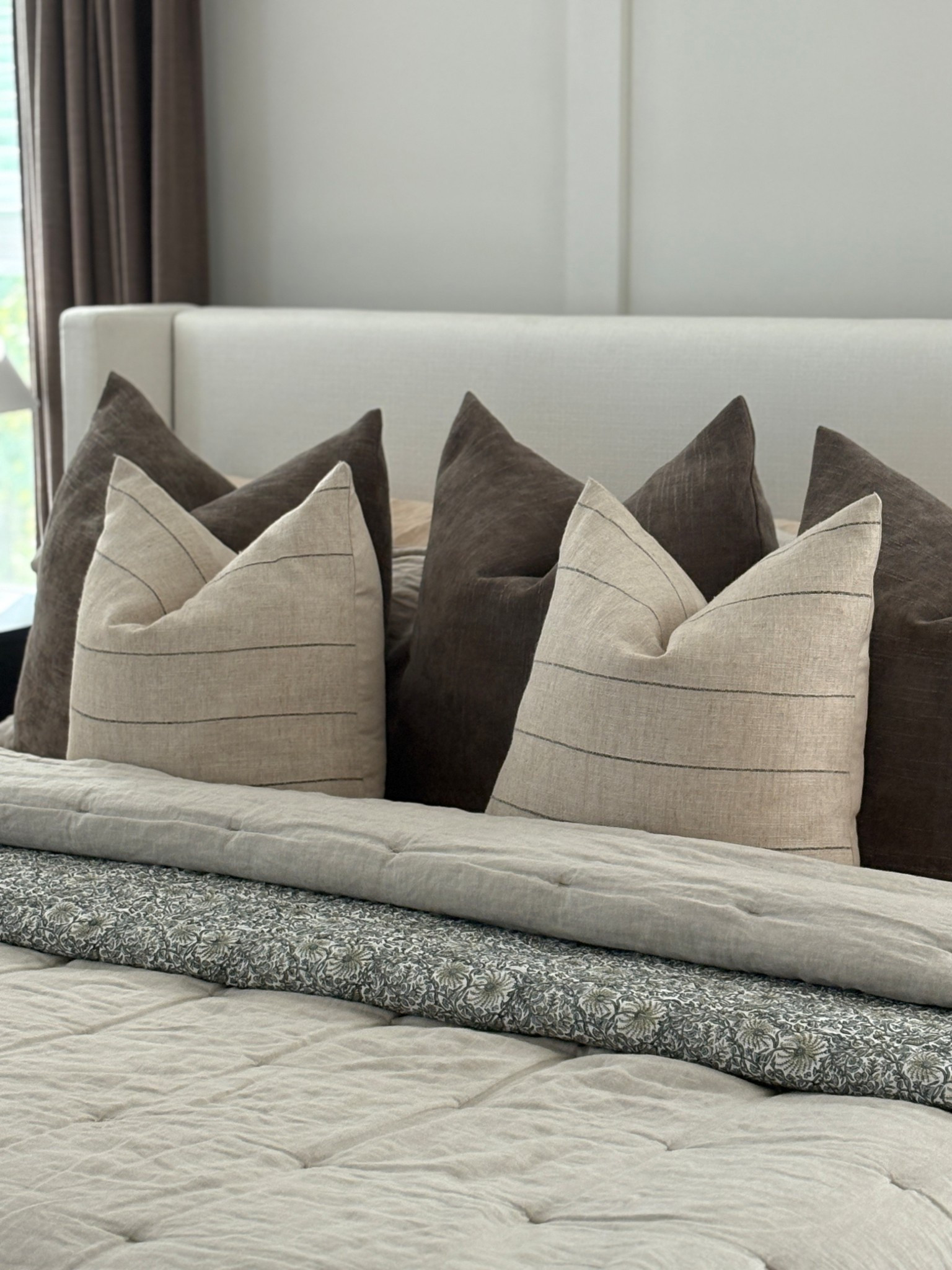 Perfect neutral pillow set for warm tones, browns, off white, white, cream, taupe bedding. 

#LTKHome