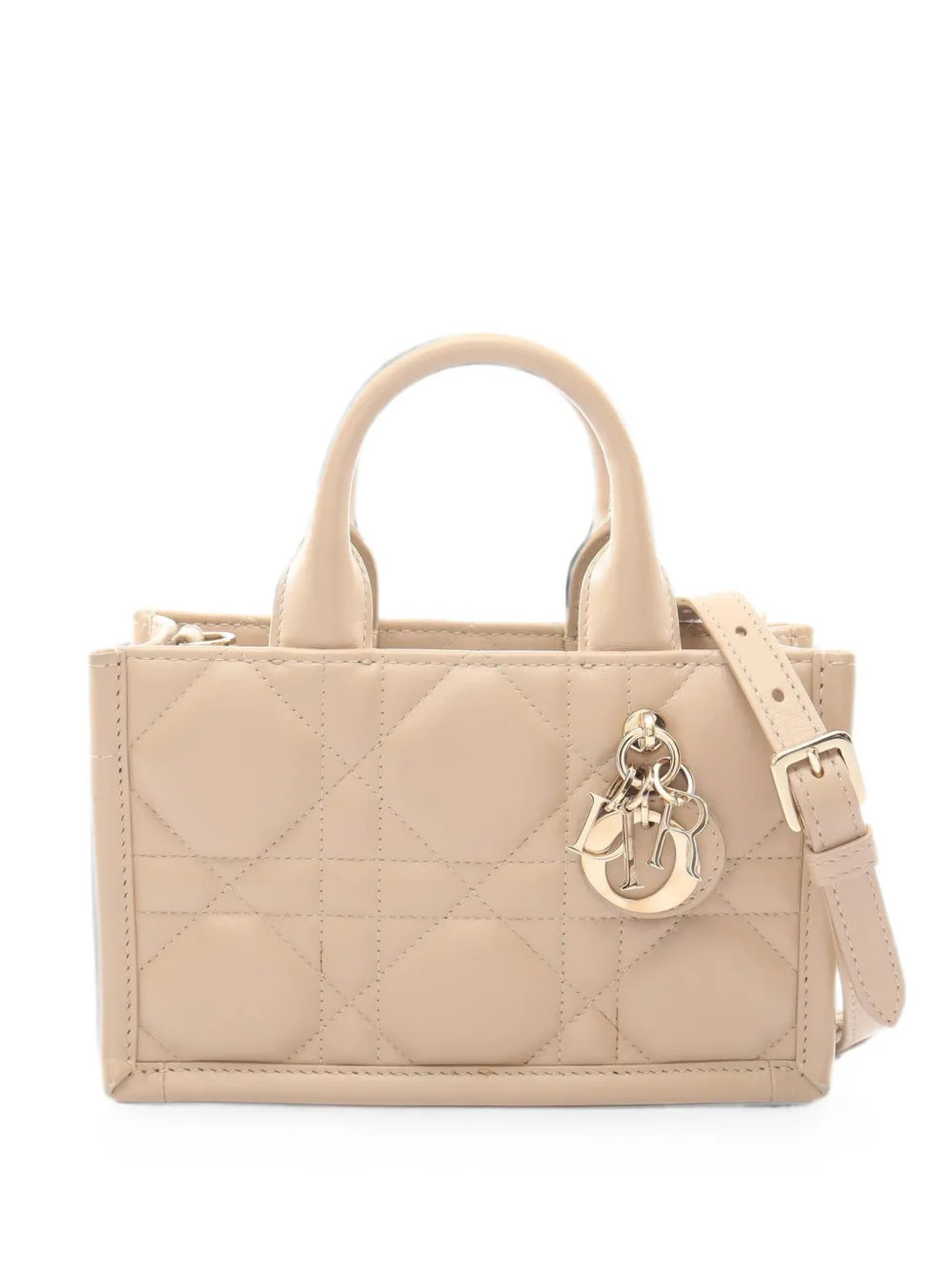 Christian Dior Pre-Owned 2010s mini Macro Cannage tote bag - Neutrals | Farfetch Global