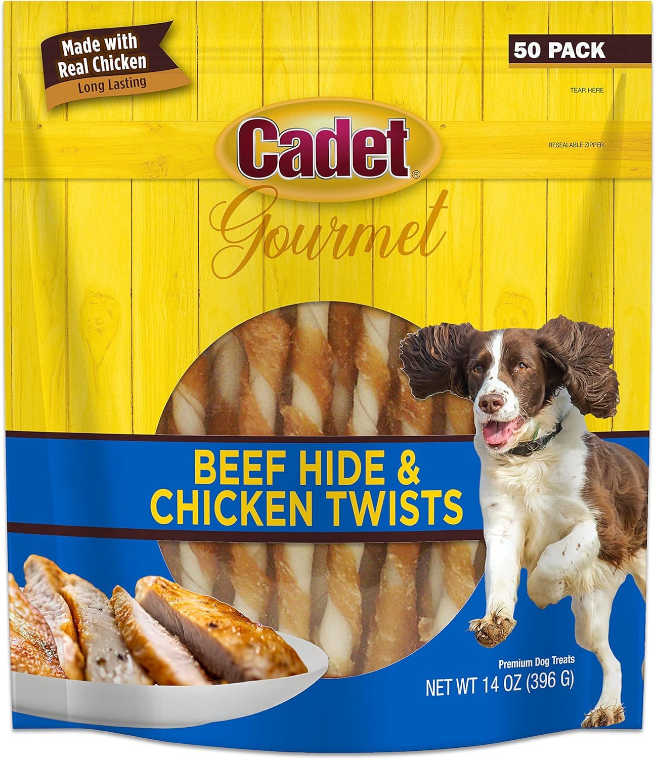 Cadet Gourmet Twists - Long Lasting Chewy Chicken and Duck Wrapped Natural Dog Treats | Amazon (US)