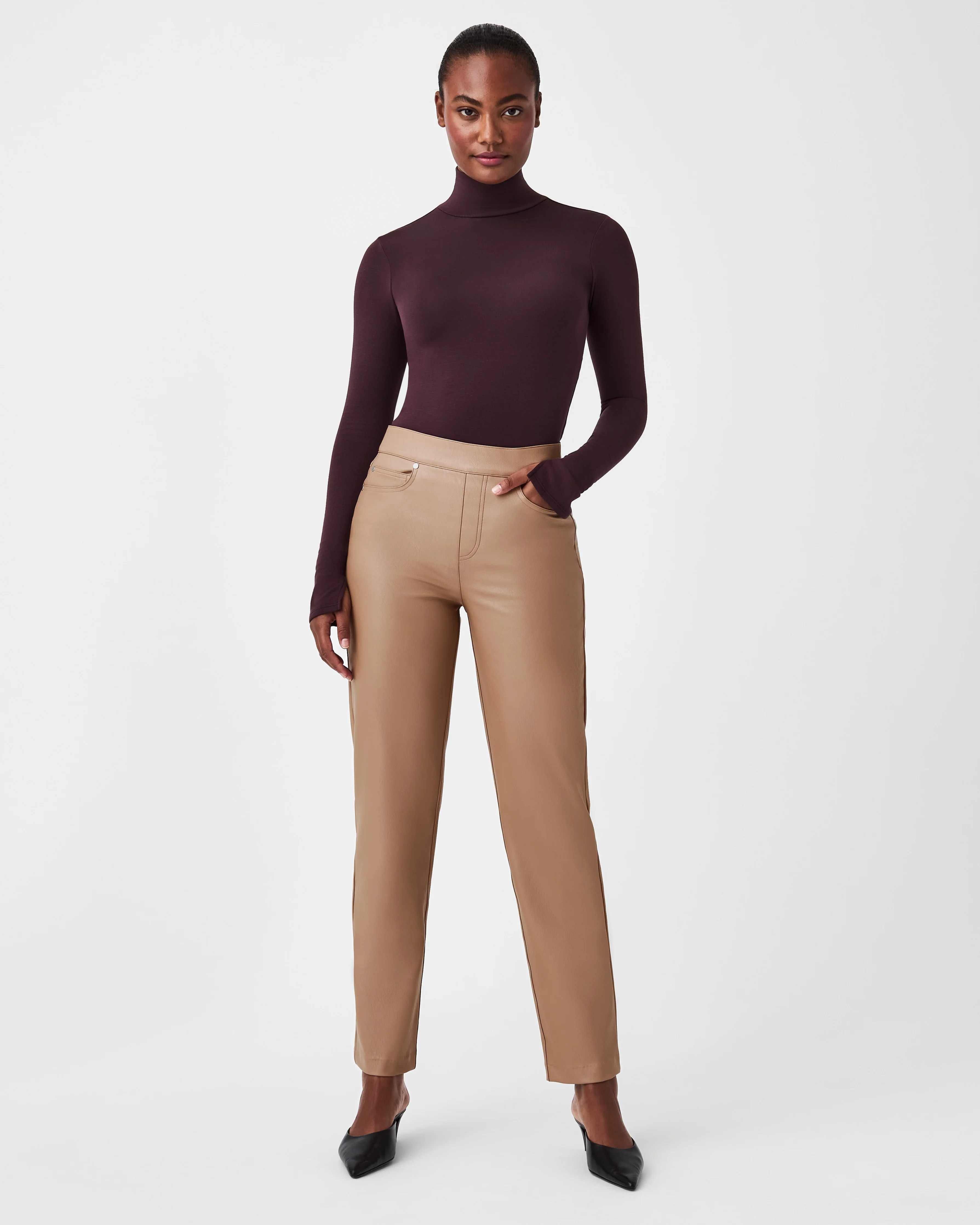 Leather-Like Straight Leg Pant | Spanx