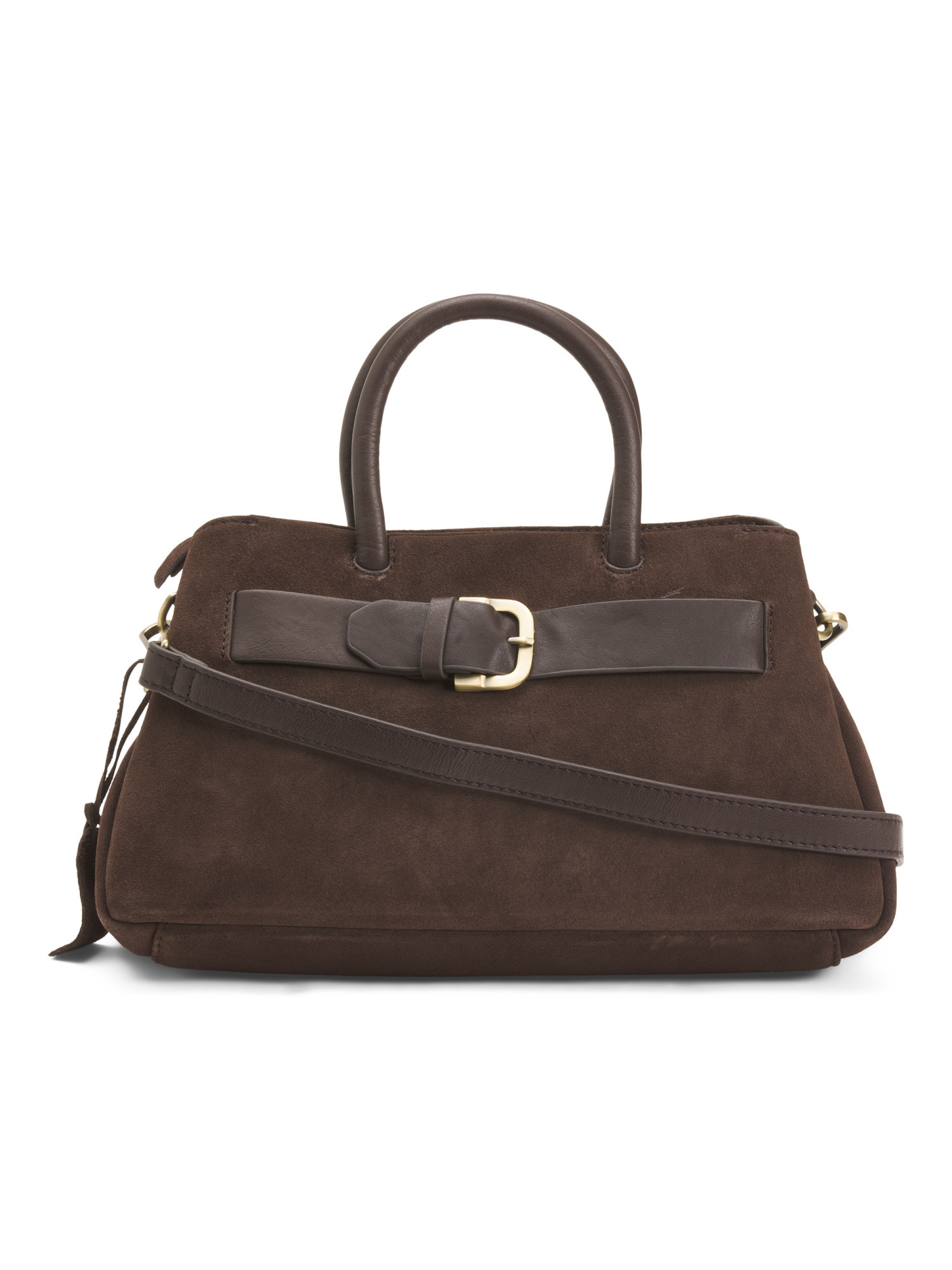 Suede Satchel With Buckle On Front | TJ Maxx