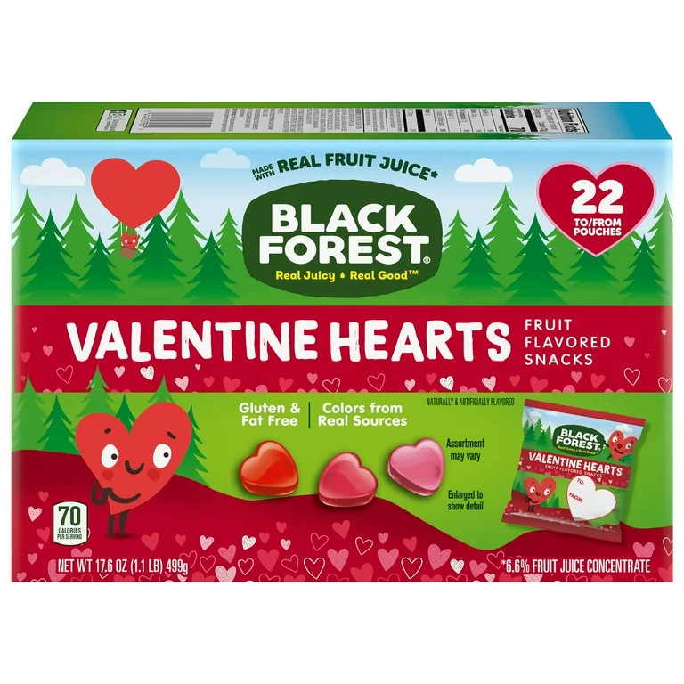 Black Forest Valentine Hearts Fruit Snacks 22 Pouches, 17.6oz | Walmart (US)
