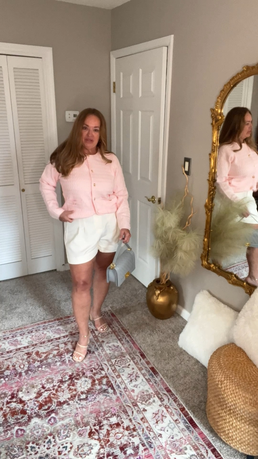 A beautiful spring chevron embroidered pink cardigan . Its giving okd money vibes. 

#LTKWorkwear #LTKMidsize #LTKOver40