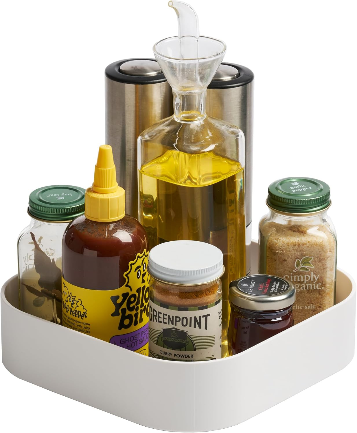 Yamazaki Home 360-Degree Rotating Lazy Susan Storage Organizer Rack, White | Amazon (US)