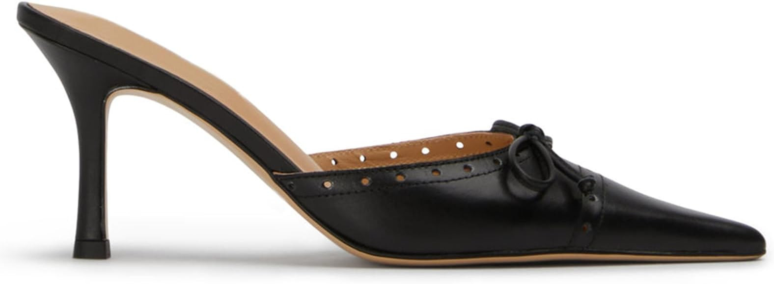 Bow Tie Heeled Mules for Women Slip On Pumps Shoes Backless Stiletto High Heels Pointed Toe Dress... | Amazon (US)