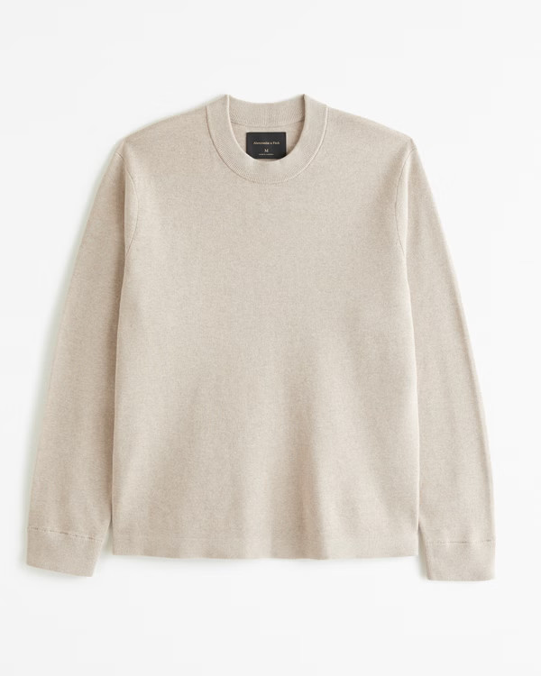 Pima Cotton Open-Hem Crew Sweater | Abercrombie & Fitch (US)