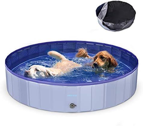 Funyole Foldable Dog Pool, Portable Dog Pet Pool Bathing Tub Kiddie Pool with Pool Cover, Indoor ... | Amazon (US)